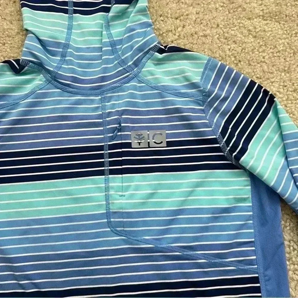 Coolibar Andros Fishing Hoodie Kids Size XL SPF 50+ Outdoor Active Striped. - Picture 14 of 15